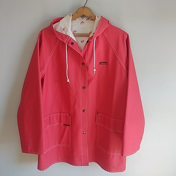 Vintage Jackets & Blazers - Vintage 80s Jordache Red Vinyl Rain Coat Jacket